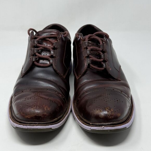 Nike Lunar Clayton Golf Shoes Mens 10.5 Burgundy Leather Spikeless 628535-600 - Picture 7 of 16